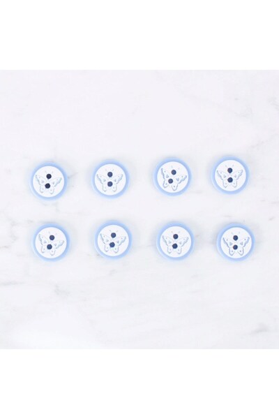 Leyaton لورين كرافتس 8 قطع أزرار زرقاء على شكل فراشة - 0513 LWLHM-YTRS345