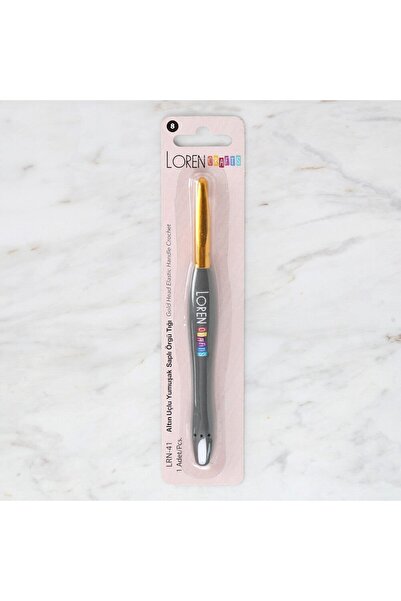 CT STONES Croșetă din lână Loren Crafts cu vârf auriu și mâner moale Lrn