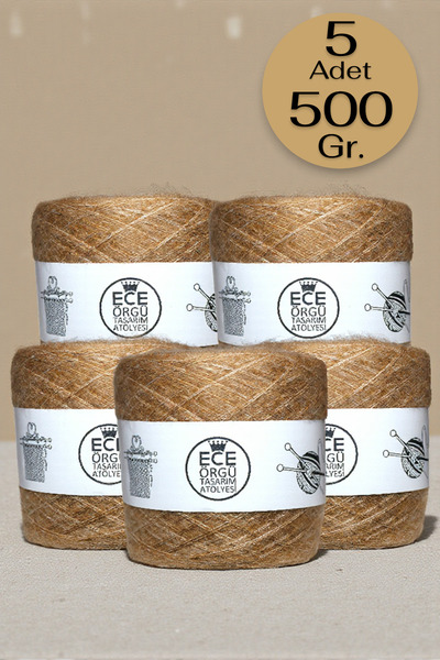 Ece Örgü Tasarım Atölyesi Медова піна, тришарова ангора для в'язання (500 гр.)