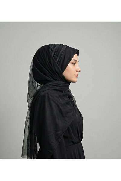 duvak tasarım Siyah Hayal Tül Hazır Türban Aksesuarı - Esnek Abiye Kınalık Bo...
