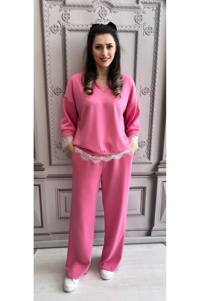 OnlyForYou Trening dama din vascoza elastica, cu dantela aplicata