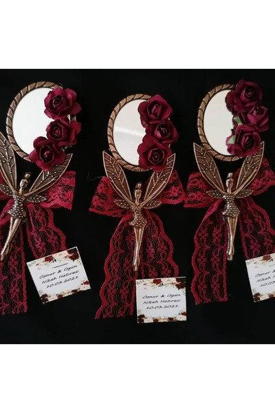 Rüyam Melek Figürlü Ayna Detaylı Kişiye Özel Nikah-Nişan-Söz-Kına Hediyeliği ...