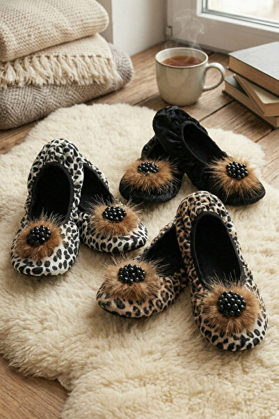 Mijja Set of 3 Velvet, Stoned and Furry Home Slippers, Daily Gift, Hajj Umrah...