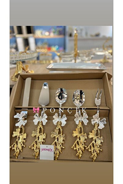 ozbience 5'li Kelebek Model Sunum Servis Seti, şık ve kullanışlı tasarım