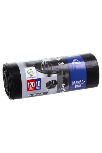 ANA Set 2 saci de gunoi 120L, ANA, set de 10, ultra-rezistenți, super etanși