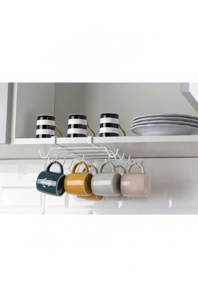 TncPatiShop White Under-Shettle Cup Holder Rack