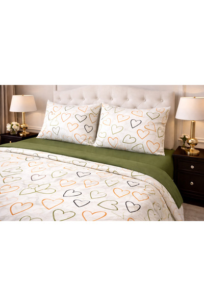 OEM Ranforce cotton bed linen - colorful hearts