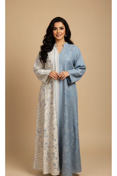 Moda Line A jalabiya featuring two colors and sparkling sequins