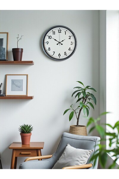 teknoparkx ساعة حائط مزخرفة باللون الرمادي مقاس 36 سم