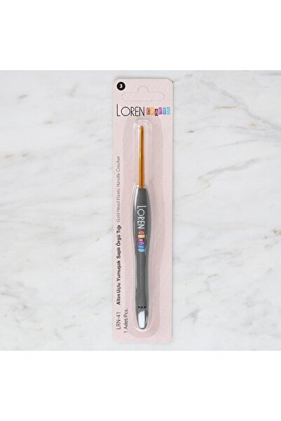 Leyaton أدوات لورين كرافتس للكروشيه من الصوف ذو المقبض الناعم ذو الطرف الذهبي...