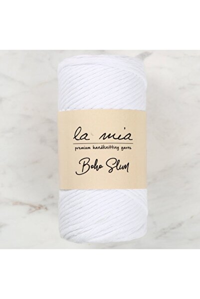 N&M STORE حبل حياكة يد La Mia Boho باللون الأبيض النحيف - L001 - 34425