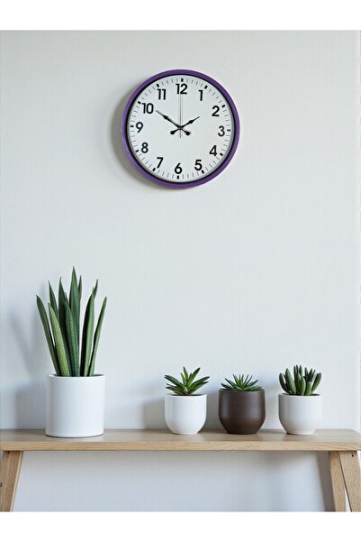 Lunaev ساعة حائط قياسية باللون الأرجواني مقاس 36 سم