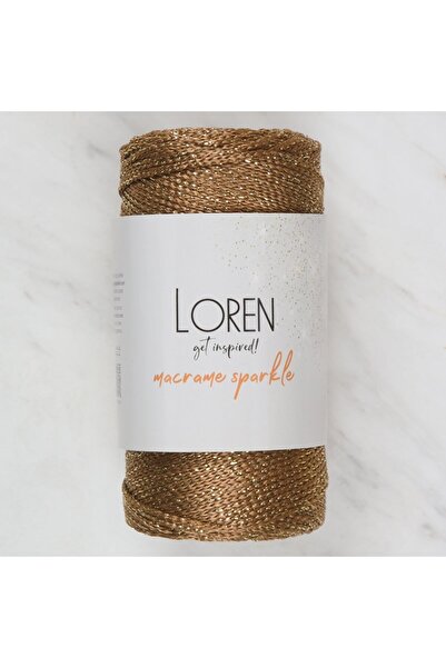 CT STONES Лорън Макраме Спаркъл Браун Прежда за ръчно плетене