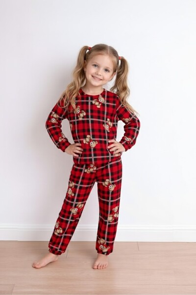 FURYATEX Детски пижамен комплект с дълги ръкави и шарки