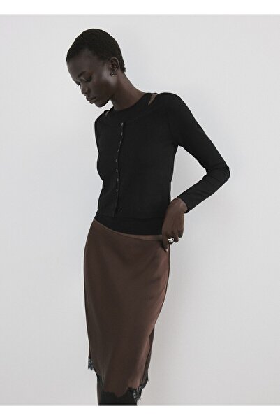 MANGO Woman Kombine örgü desenli kazak