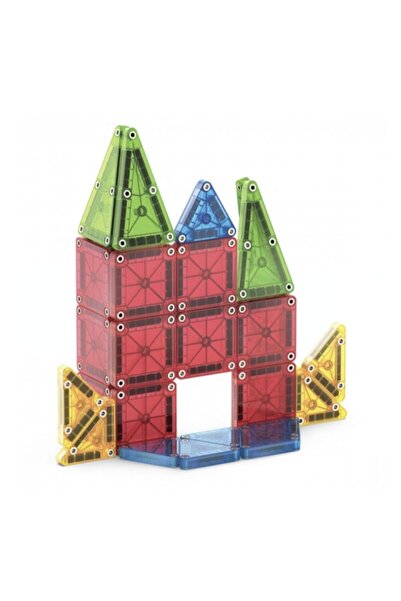 OEM Set placi magnetice colorate, 26 piese – Joc constructiv STEM pentru copi...