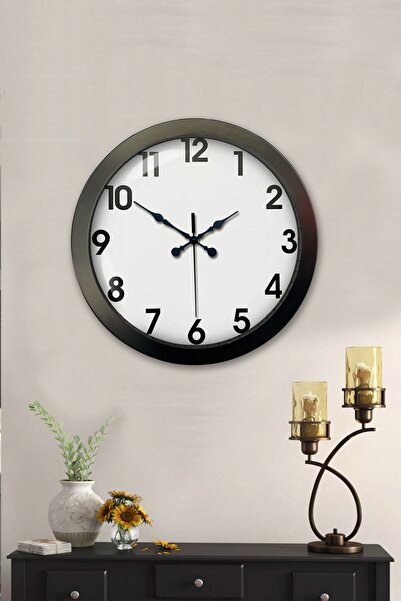 Lunaev 36 cm Black Metal Standard Wall Clock