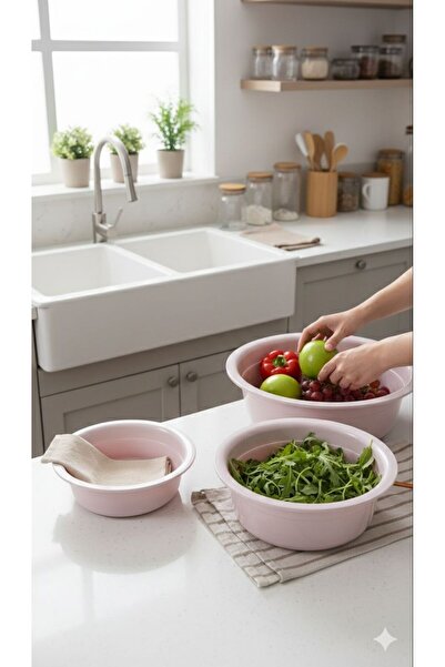 lufy 3-Piece Bowl Set, Baking Bowl, Deep Bowl, 3 Size Dough Kneading Bowls