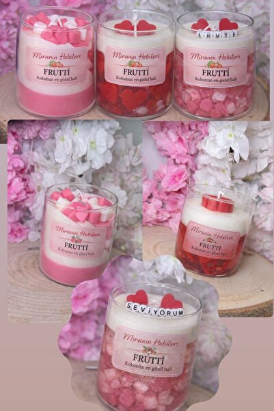 Miranın Hobileri 3’lü Set Frutti Kokulu Jel & Soya Mum 14 Şubat Sevgililer Gü...