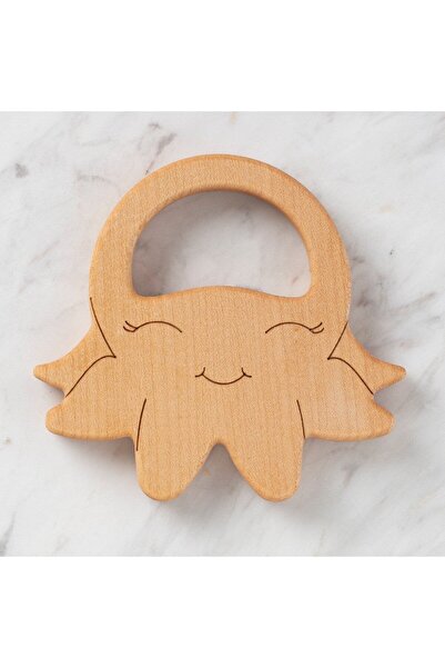 Twin Store ملعقة أسنان خشبية عضوية مع شكل الأخطبوط من هوبي بيبي