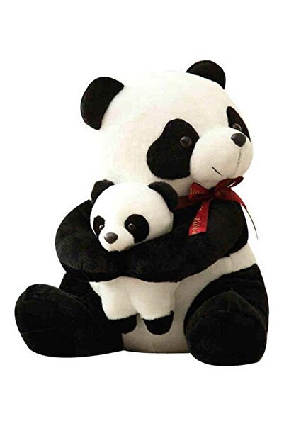 Generic دمية باندا لطيفة وناعمة مع طفلها مقاس 16 بوصة