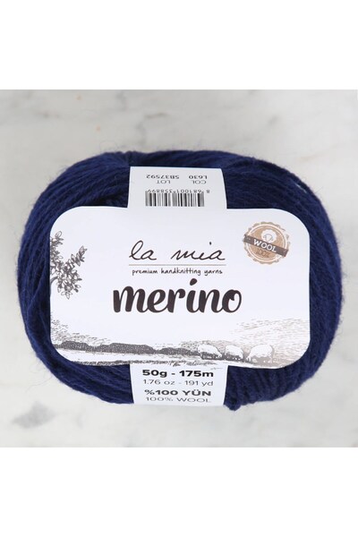 Twin Store La Mia Merino Navy Blue Hand Knitting Lanyard - L630