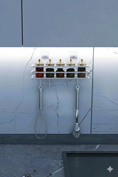 TncPatiShop Adhesive 4-Piece Hook Bathroom Kitchen Shelf Bathroom Shower Wall...