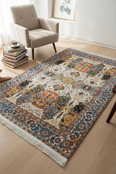 Klasik Desen Dokuma Taban Alaca Kaydırmaz Dijital Baskı Şönil Halı & Kilim