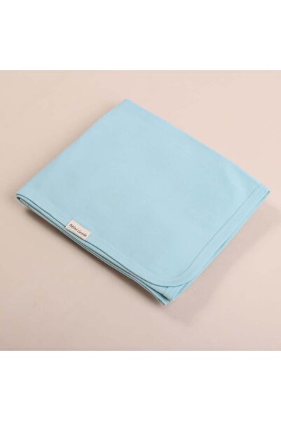 Generic ميني جنتل مهاد مواليد قطن سادة ناعم ومريح - 95x85 سم - أزرق