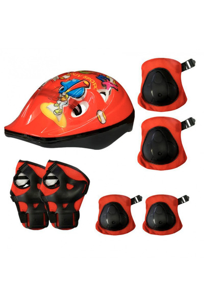 Krista Helmet, elbow and knee pads set, M401 red