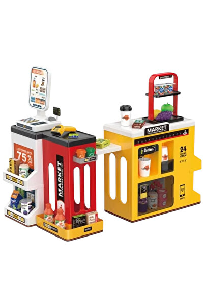 Creative World Toys Set supermarket cu 65 de accesorii, suport cu scaner și c...