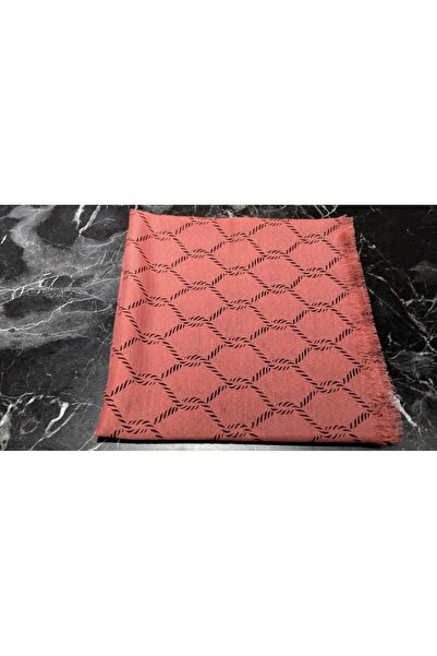 DİĞER1111 GÜL KURUSU KARE DESENLİ EŞARP