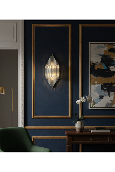 gaziantepavize Mona Silver Gümüş Kasa Günışığı Ledli Lux Taşlı Elektrikli Apl...