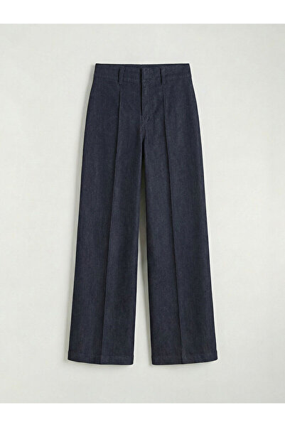 LC Waikiki Alita City Lcw Vision Indigo Denim Straight Wideleg High Waist Wid...