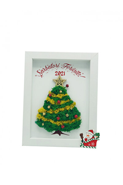 Eventissimi Produs decorativ, Decoratiune de Craciun, Brad din licheni in ram...
