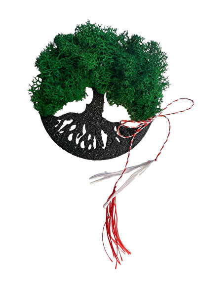 Eventissimi Magnet de frigider pomul vietii cu licheni (Verde mediu / Negru)