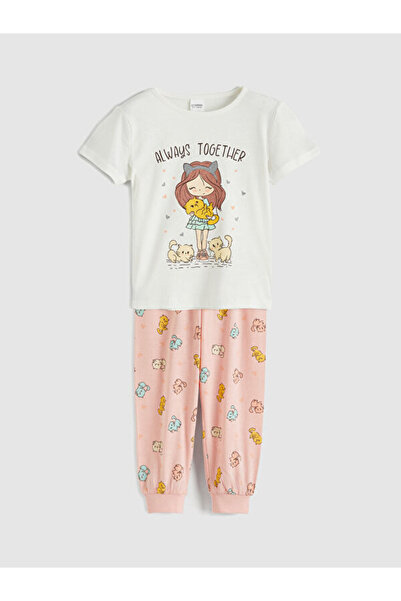 LC Waikiki منتجات فريزن ستور التي لا مثيل لها I طقم بيجامة بناتي بأكمام قصيرة