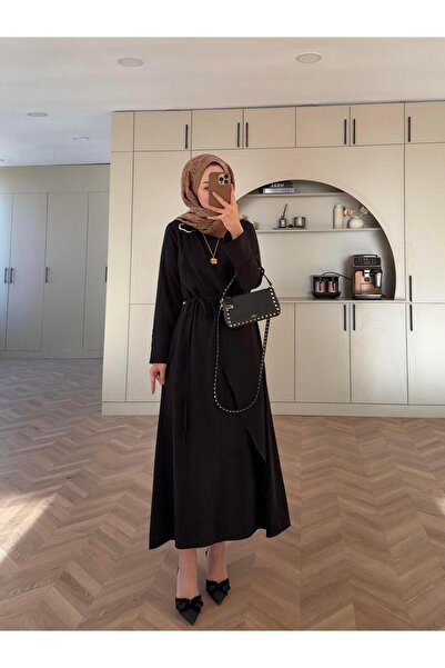 Trenddolabı Premium Kumaş Toka Detaylı Elbise