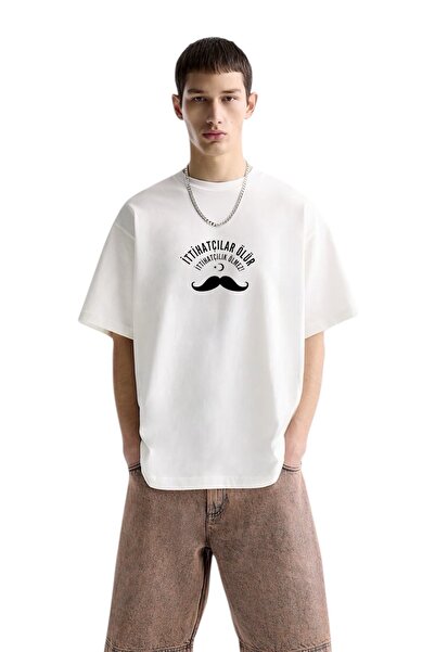 IV QUATTUOR Enver Paşa İttihatçılar %100 Organik Pamuklu Oversize Yuvarlak Ya...