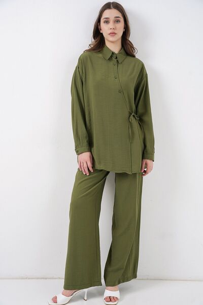 Hiccup Bdart Tie-Dye Detailed Shirt-Collar Tunic-Pants Set