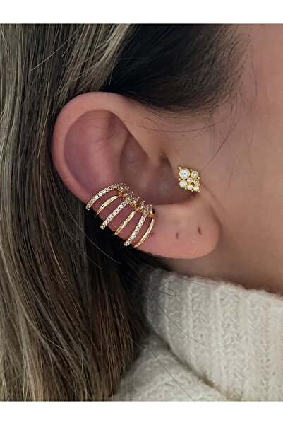 Pinery Jewels C Zirkon Taşlı Kadın Kıkırdak Küpe