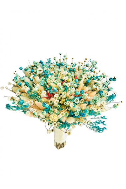 Eventissimi Buchet mediu personalizabil din flori naturale uscate (Turquoise ...