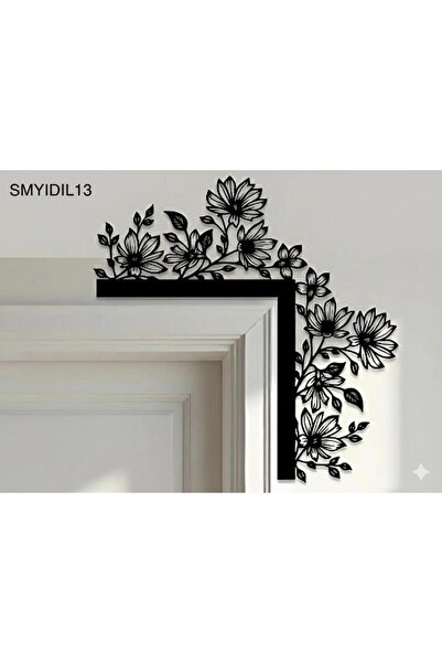 Simidil Design SMYİDİL DESİGN 30x30 cm Dekoratif Kapı Köşe Süsü - Siyah Boyan...