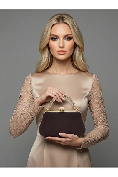 Biçanta Maro Z.A.R.A. Geantă de seară pentru femei cu lanț brodat cu piatră d...