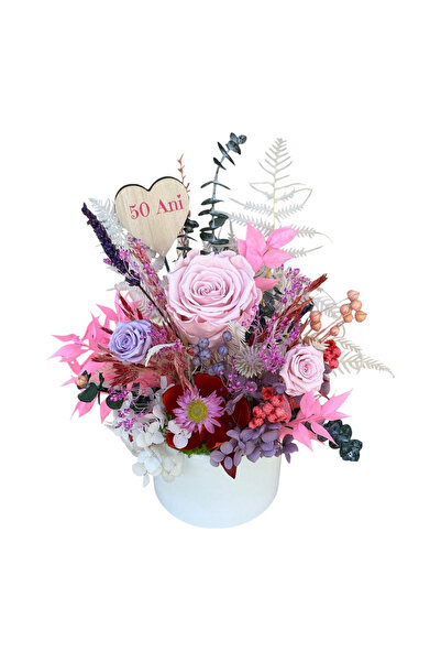 Eventissimi Aranjament floral personalizabil cu trandafiri si plante naturale...