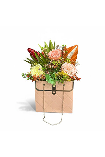 Eventissimi Poseta decorativa eleganta cu aranjament somon-verde, trandafiri ...