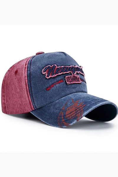 Giraffe Yıkamalı Eskitme Görünümlü Retro Pamuklu Siyah Beyzbol Cap Şapka