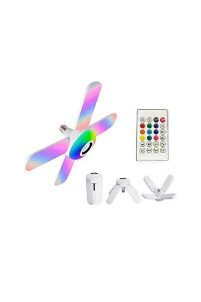 MUSIC LED Bluetooth müzikli ışık uzaktan kumanda 4+1 yaprak Ampul ,Renkli Dek...