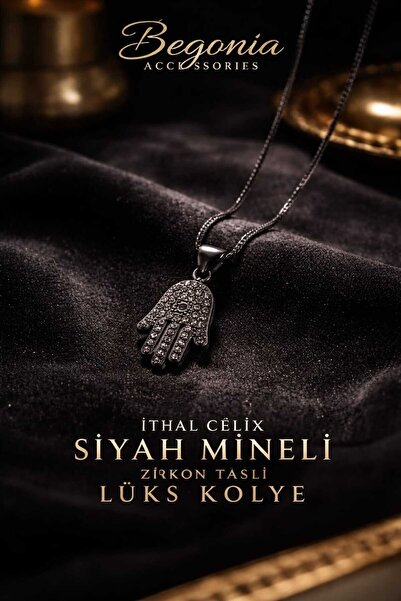 Öte Beri Hayallerin Ötesi طقم سلسلة قلادة من الفولاذ الأسود المطلي بالمينا ال...