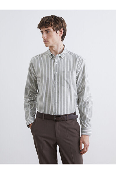 LC Waikiki Ozmarka New Season Regular Fit Striped Oxford Men's Shirt